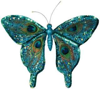 Dekoration großer Schmetterling Pfauen Optik Pailletten  