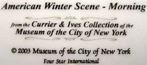 MUSEUM NEW YORK china CURRIER IVES American Winter Morn  