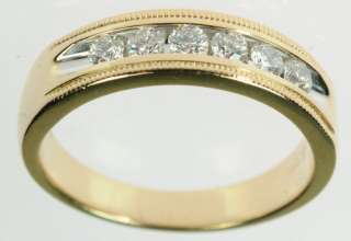 MENS 14K YELLOW GOLD DIAMOND WEDDING ESTATE RING 172137  