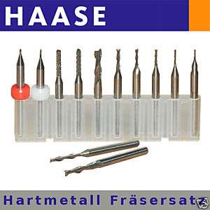 HM Fräsersatz 10 Stück Hartmetall / Haase CNC Fräse  