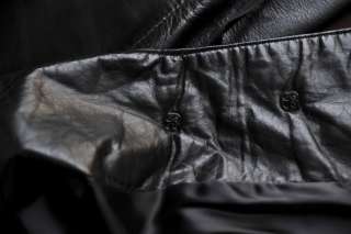 ANN DEMEULEMEESTER Fitted Black Long 3/4 Length Leather Blazer Jacket 