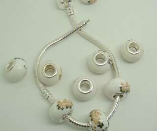 5pcs Friendship Flower Porcelain Ceramic Jewelery Beads Fit Charm 