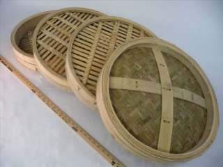 20.5 Authentic Chinese Bamboo Steamer   4 Piece Set  