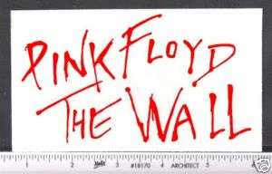 Sticker   Pink Floyd   The Wall   red letters decal  