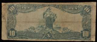 1902 $10 LARGE SIZE NOTE ATLAS NATIONAL BANK OF CINCINNATI OHIO  