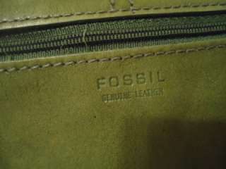 WOMENS CLASSIC GREEN FOSSIL ID CHECK BOOK WALLET HANDBAG USED  