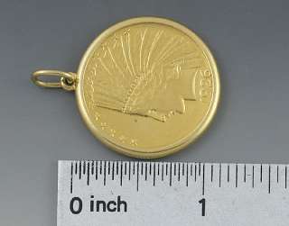SOLID GOLD 1926 USA $10 INDIAN HEAD & EAGLE COIN PENDANT  