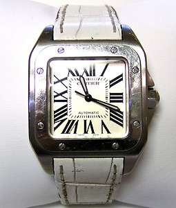 Cartier Santos 100 Stainless Steel Automatic Wrist Watch with Extra 