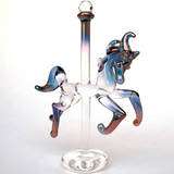 Carousel Horse of Blown Glass Pink Purple Gold Crystal  
