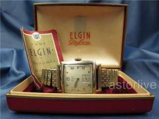   Vintage Elgin DeLuxe 10k Gold Filled Watch w/ Box and Care Paper #462