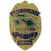 MAUI COUNTY HAWAII SERGEANT POLICE OFFICER BADGE PIN  