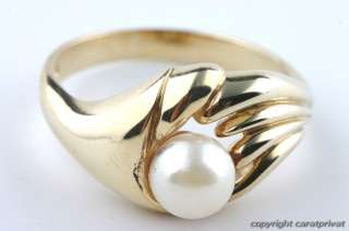 Perlenring in Gold Ring mit Perle Damenring  