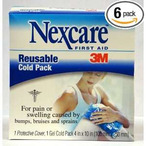 Nexcare 3M Reusable Cold Pack, 4X10 1 Count Boxes (Pack of 6)