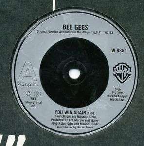Bee Gees You Win Again 7 Single EX Cond  