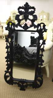 French Gothic Black Baroque Style Shabby Chic Mirror  