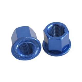 Pair Of Anodised BLUE BMX Wheel Nuts 14mm  