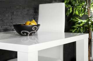 Küchentisch Esstisch Lucente Hochglanz Tisch 80x80 weiß  