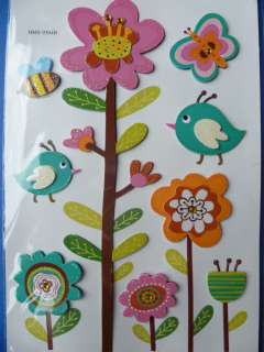 Simply Creative *RETRO BIRDS & BEES* Stickers   Flowers  