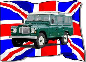 Union Jack Flag Land Rover Defender Series 3 Sticker  