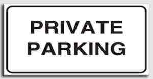 Private Parking Sign Adh.Vinyl 400x200mm(GE 003 AP)  