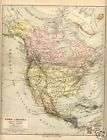 1898= NORD AMERICA = Antica Mappa= OLD MAP