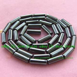 3x9mm Tube Shape Black Hematite Gemstone Beads 15  