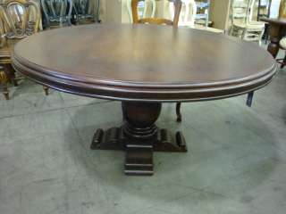 60 Round Hand Carved Mahogany Pedestal Dining Table French Country 