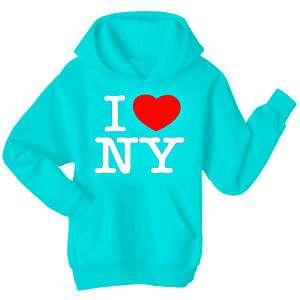 LOVE (heart) NEW YORK Hoodie Top  Light Blue Colour  