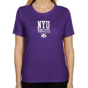  NYU Violets Ladies Team Arch Classic Fit T Shirt   Purple 