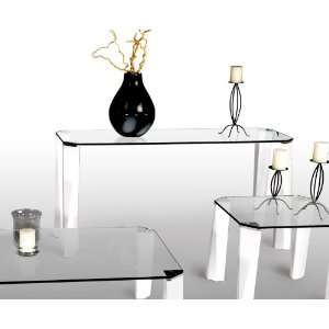  Chintaly Imports Wintec Glass Sofa Table in White