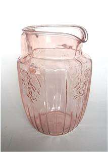 Hocking Glass Mayfair Open Rose Pink Water Pitcher  