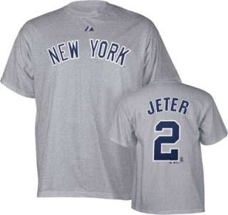 Derek Jeter Majestic Name and Number Road New York Yankees T Shirt 