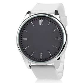   Black Dial White Silicone Band LED Touch Screen Wrist Watch #00227567