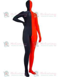 Black And Red Lycra Spandex Zentai Suit