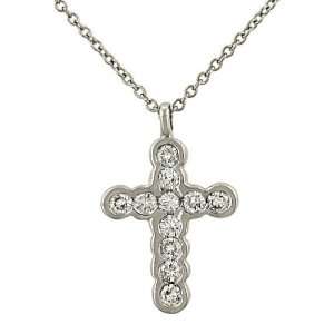    Half Bezel Set Diamond Cross Pendant .50ct (Chain sep) Jewelry