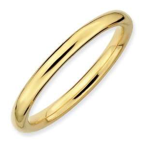    Sterling Silver Stackable Gold plated Polished Ring Jewelry