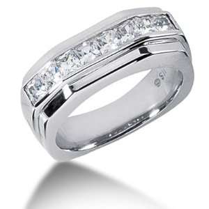  1.40 Ct Men Diamond Ring Wedding Band Princess Cut Channel 