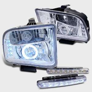   05 09 Mustang Ccfl Halo Projector Head Lights + LED Fog Brand New