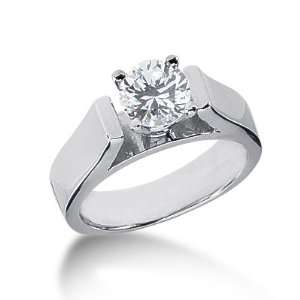   Engagement Ring Round Prong Solitaire 14k White Gold DALES Jewelry