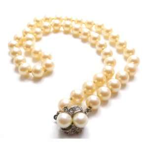   Round Freshwater Cultured Pearl Strand Necklace, 925 Sterling Silver
