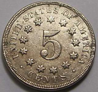 1867 Shield Nickel   No Rays   Extra Fine   XF   #101  