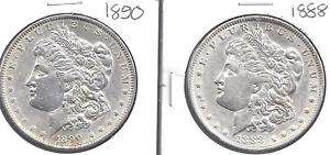 1886 87 88 90 1896 1897 Silver Dollar Morgan Lot BU AU+ 6 American 