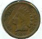 1908 S INDIAN CENT VF DETAIL NR  