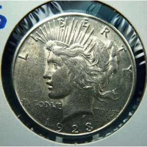 AU 1923 S Peace Dollar 90% Silver   AMOST UNCIRCLATED condition (Coin 