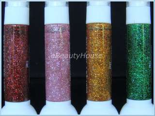 12 bottles of 2 way nail art pen and brush with glitter color