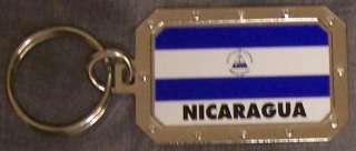 Nickel metal key ring National Flag Nicaragua NEW  