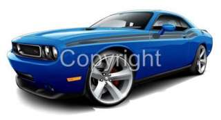 2009 2011 Dodge Challenger R/T Muscle Car Cartoon Tshirt #9462 RT auto 
