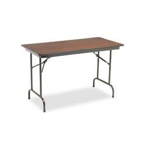 Economy Folding Table, 48 x 24, Walnut Finish Top (BSXFTE2448WBRN 
