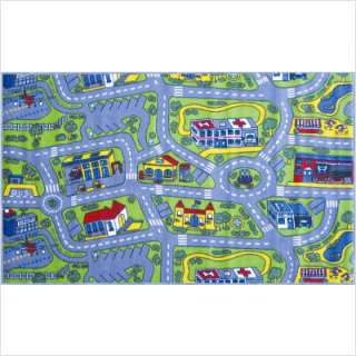 5x8 Area Rug Mat Road Driving Street Car Kids Play City Map NEW  