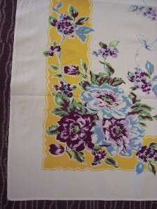   Tablecloth Great Vivid Yellow, Purple, Blue MINTY 54 x 48  